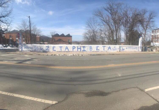 A shot of the Zeta Phi Beta Founder’s Day mural on Beta Bridge on the University of Virginia on Jan. 16, before it was vandalized